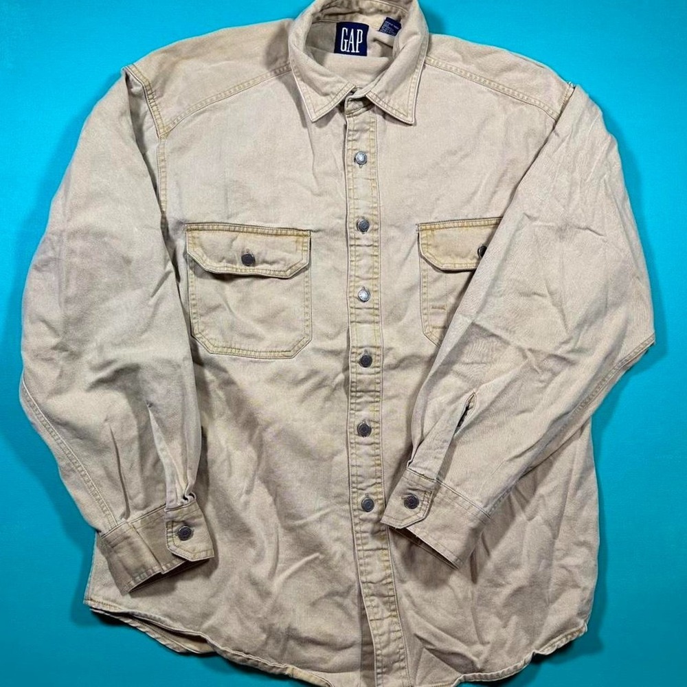 Vintage 90s gap button up shirt rugged cotton 1990s button up collared gap shirt